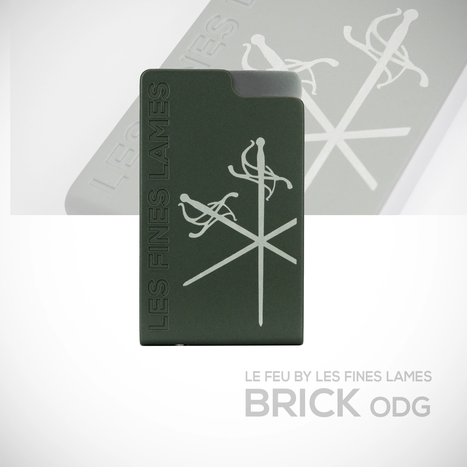 les-fines-lames-le-feu-brick-feuerzeug-od-green-jetflamme image 1