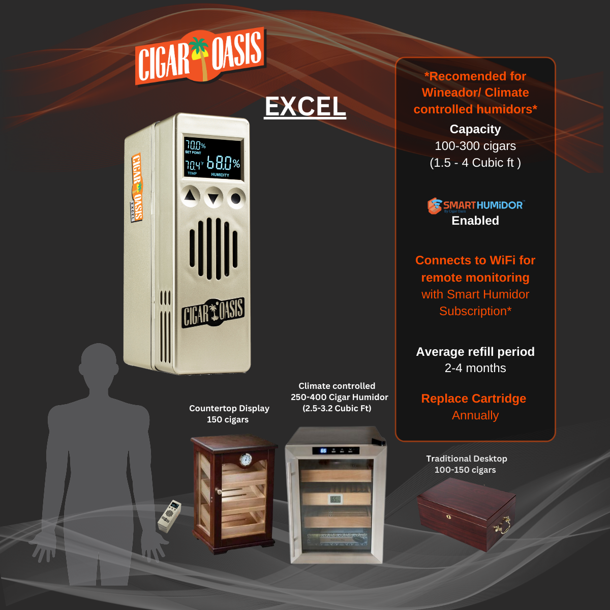 cigar-oasis-excel-3-0-befeuchter-elektronisch-mit-wlan image 2