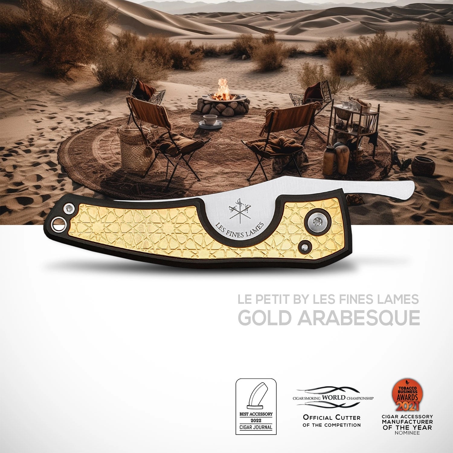 les-fines-lames-le-petit-zigarrenmesser-gold-arabesque image 1