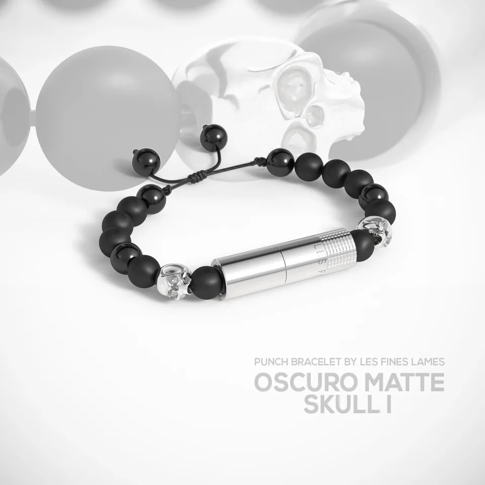 les-fines-lames-punch-bracelet-oscuro-matte-skull-i-bohrer image 1