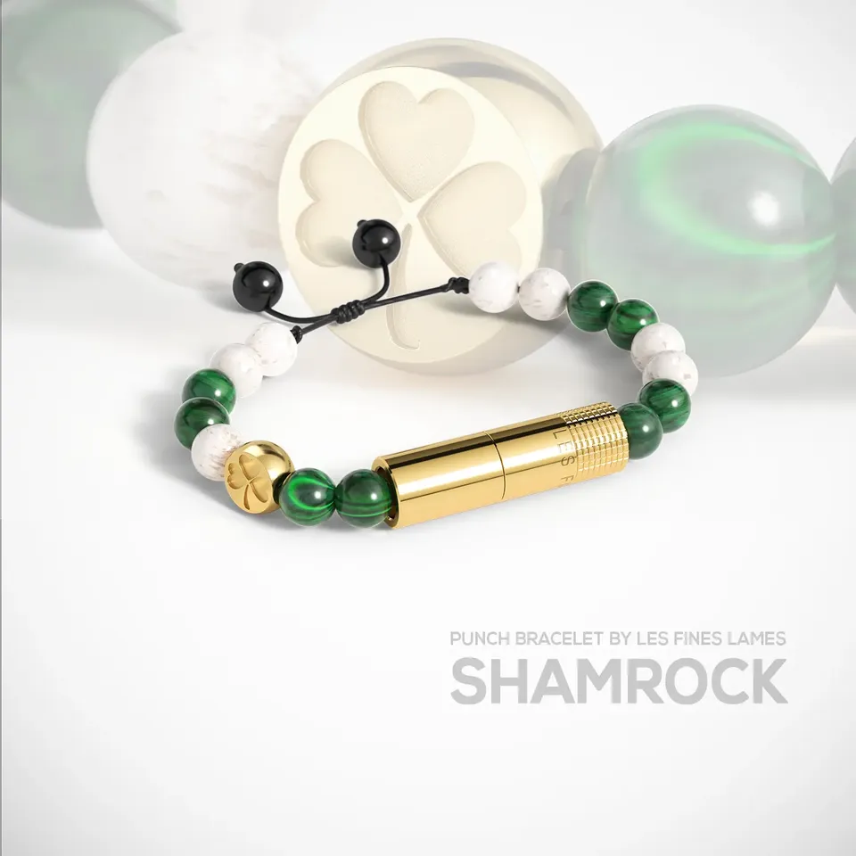 les-fines-lames-punch-bracelet-shamrock-puncher-gr-n-wei-gold image 1