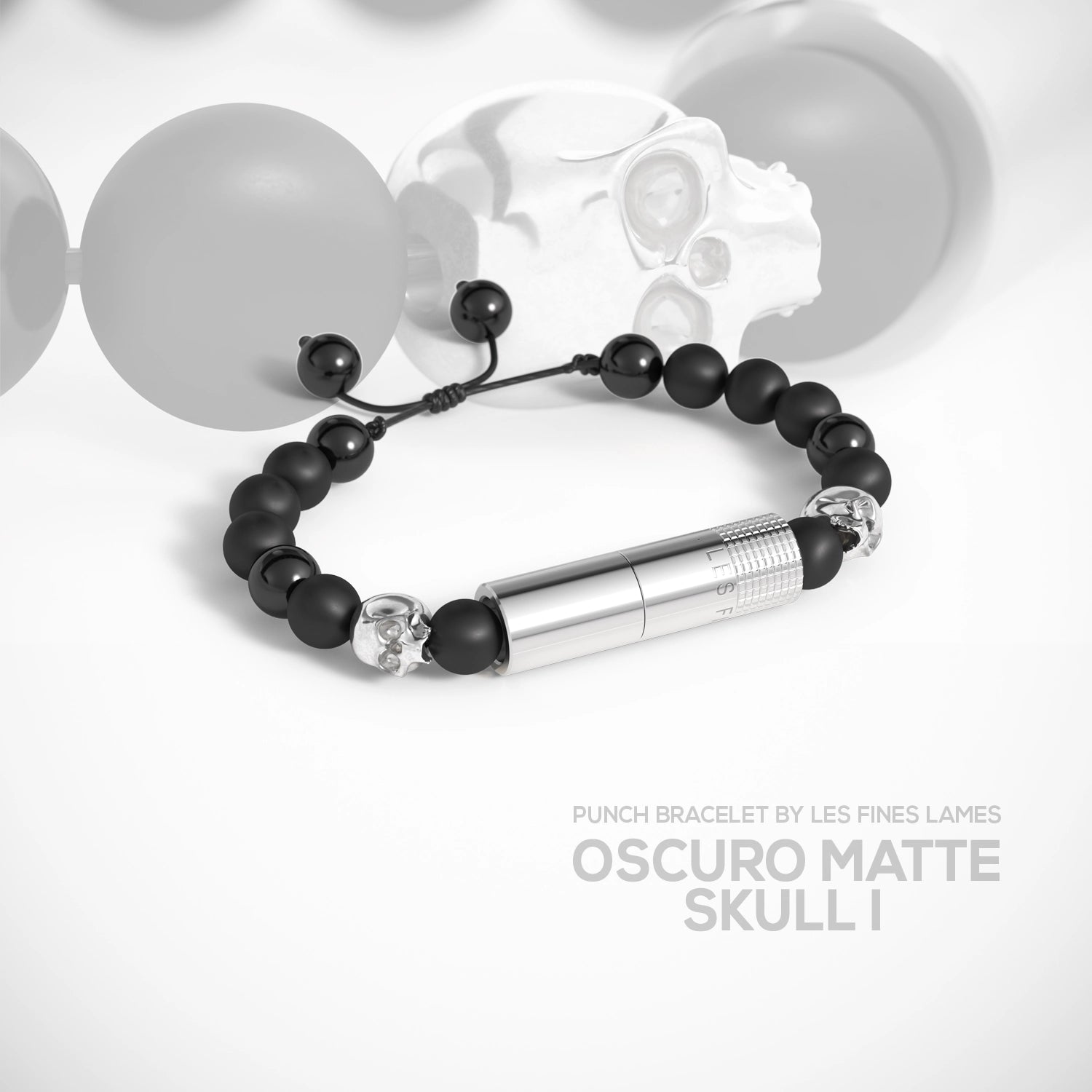 les-fines-lames-punch-bracelet-oscuro-matte-skull-i-bohrer image 1