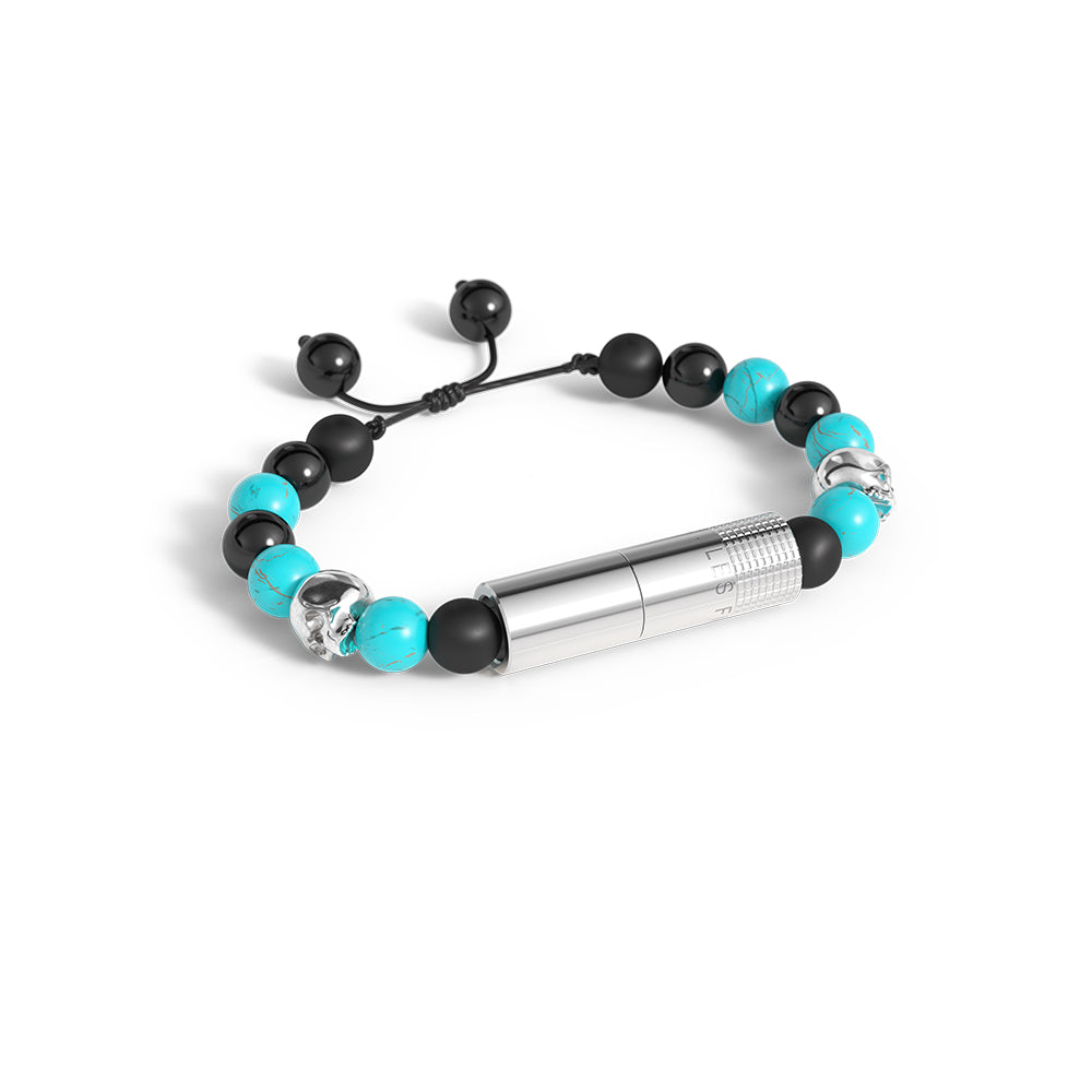 les-fines-lames-punch-bracelet-turquoise-skull-punch-armband-elastisch image 2