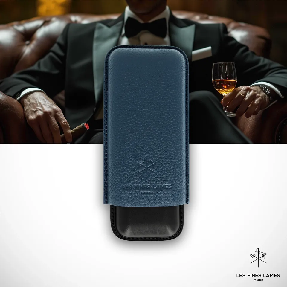 les-fines-lames-cigar-case-duo-zigarrenetui-leder-blau image 1