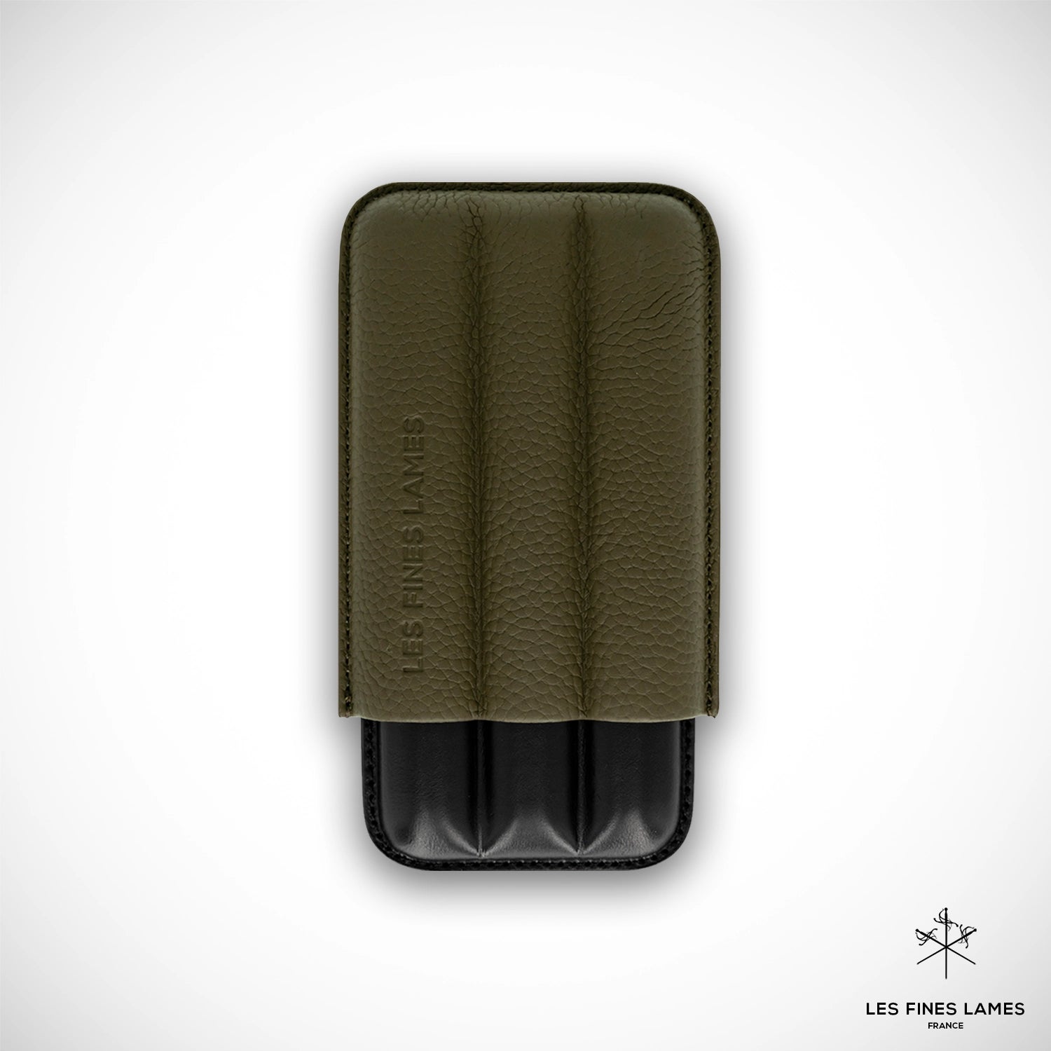 les-fines-lames-trio-zigarrenetui-od-green-leder-3er image 2