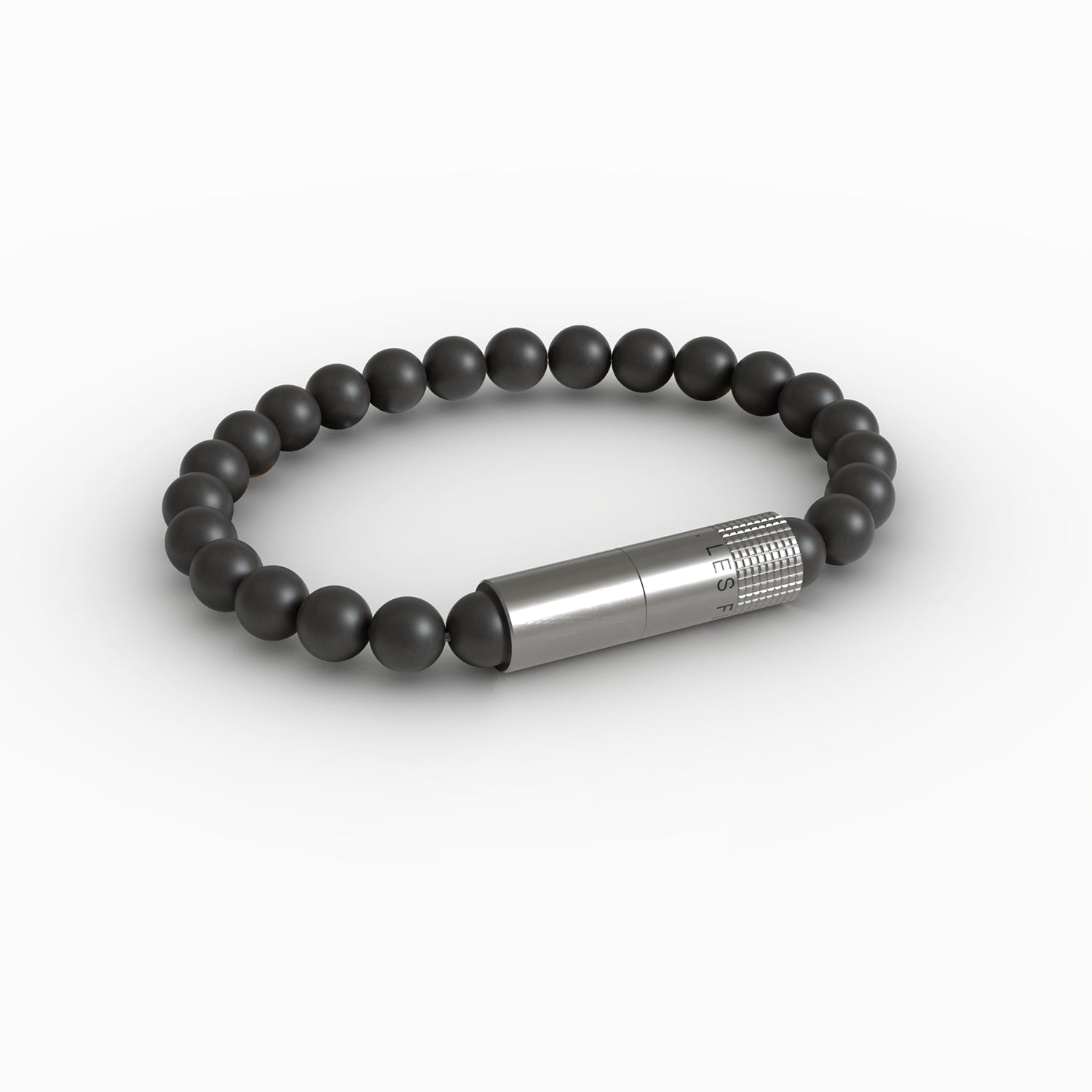 les-fines-lames-punch-bracelet-zigarrenbohrer-onyx-matt-elastik image 2