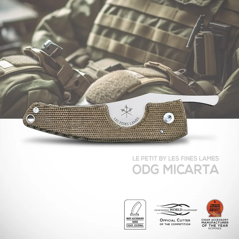 les-fines-lames-le-petit-zigarrenmesser-odg-micarta-gr-n image 1