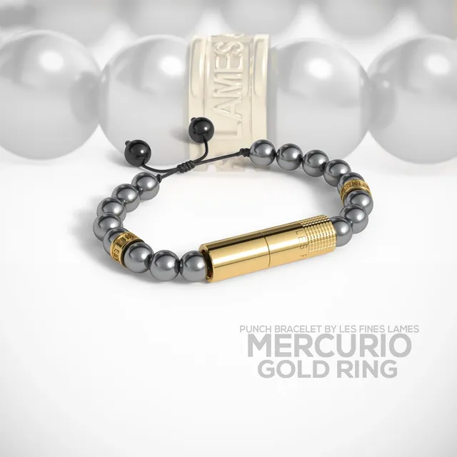 les-fines-lames-punch-bracelet-mercurio-gold-zigarrenschneider-verstellbar image 1