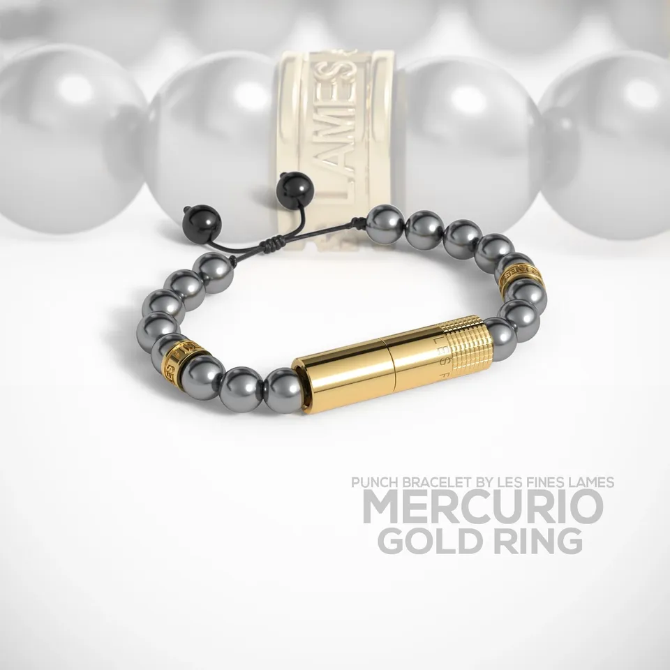 les-fines-lames-punch-bracelet-mercurio-gold-zigarrenschneider-verstellbar image 1