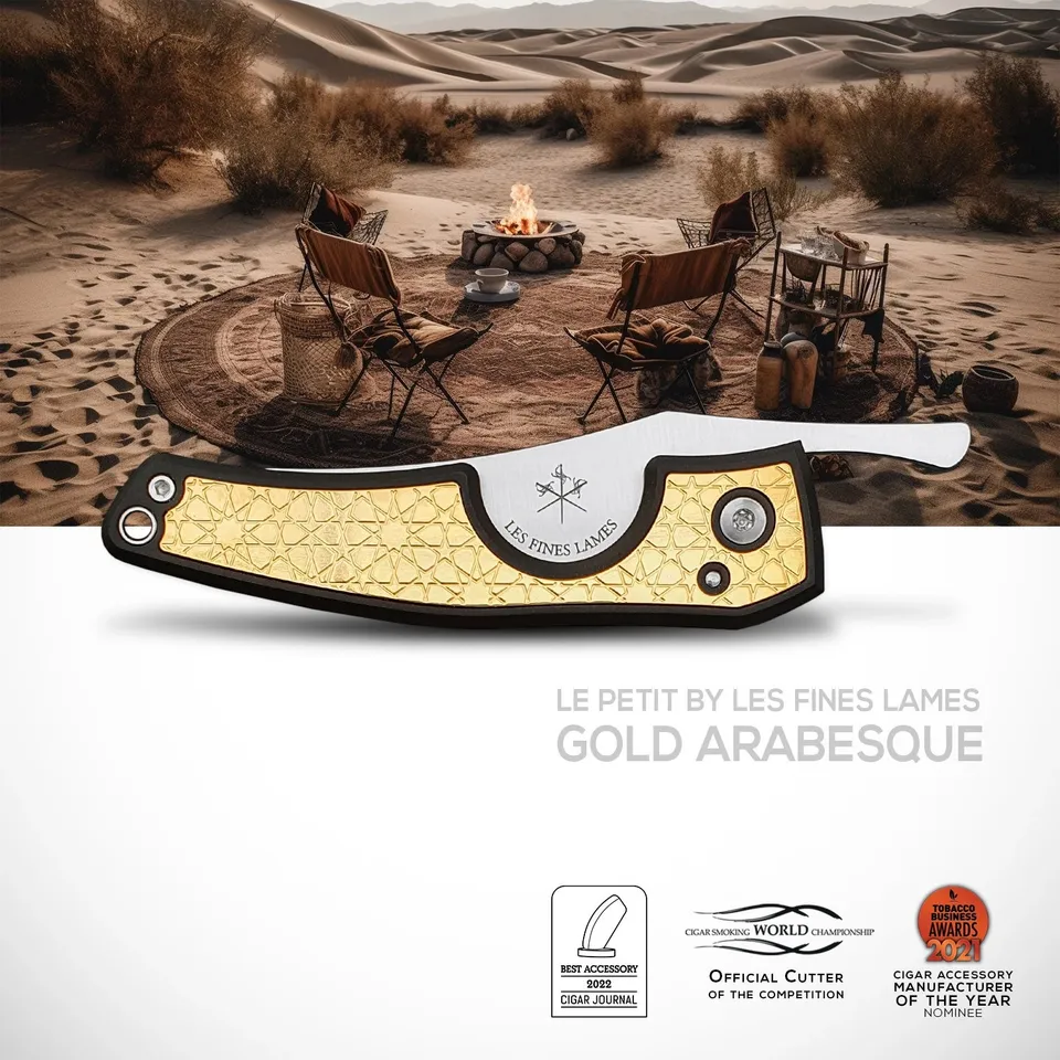 les-fines-lames-le-petit-zigarrenmesser-gold-arabesque image 1