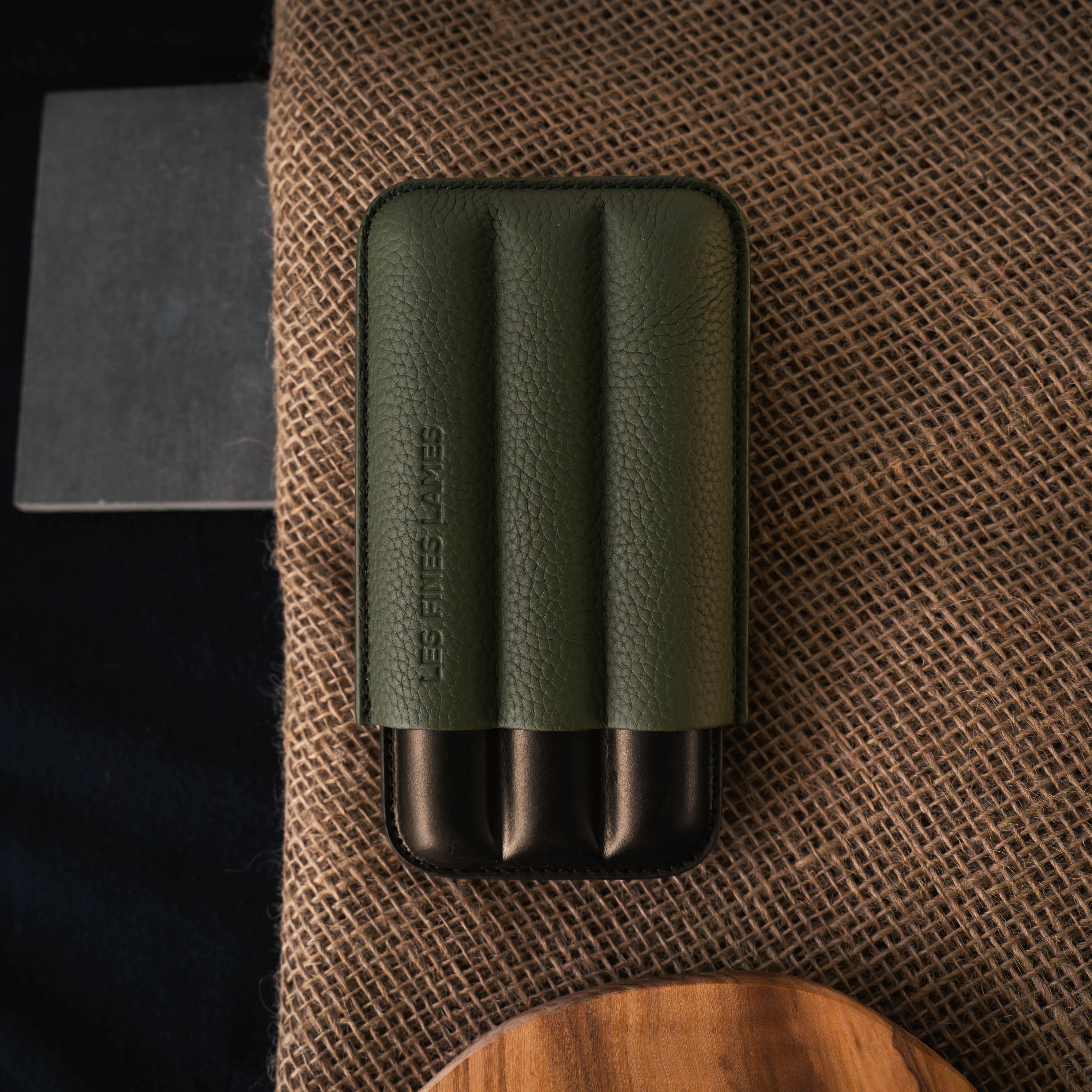 les-fines-lames-trio-zigarrenetui-od-green-leder-3er image 3