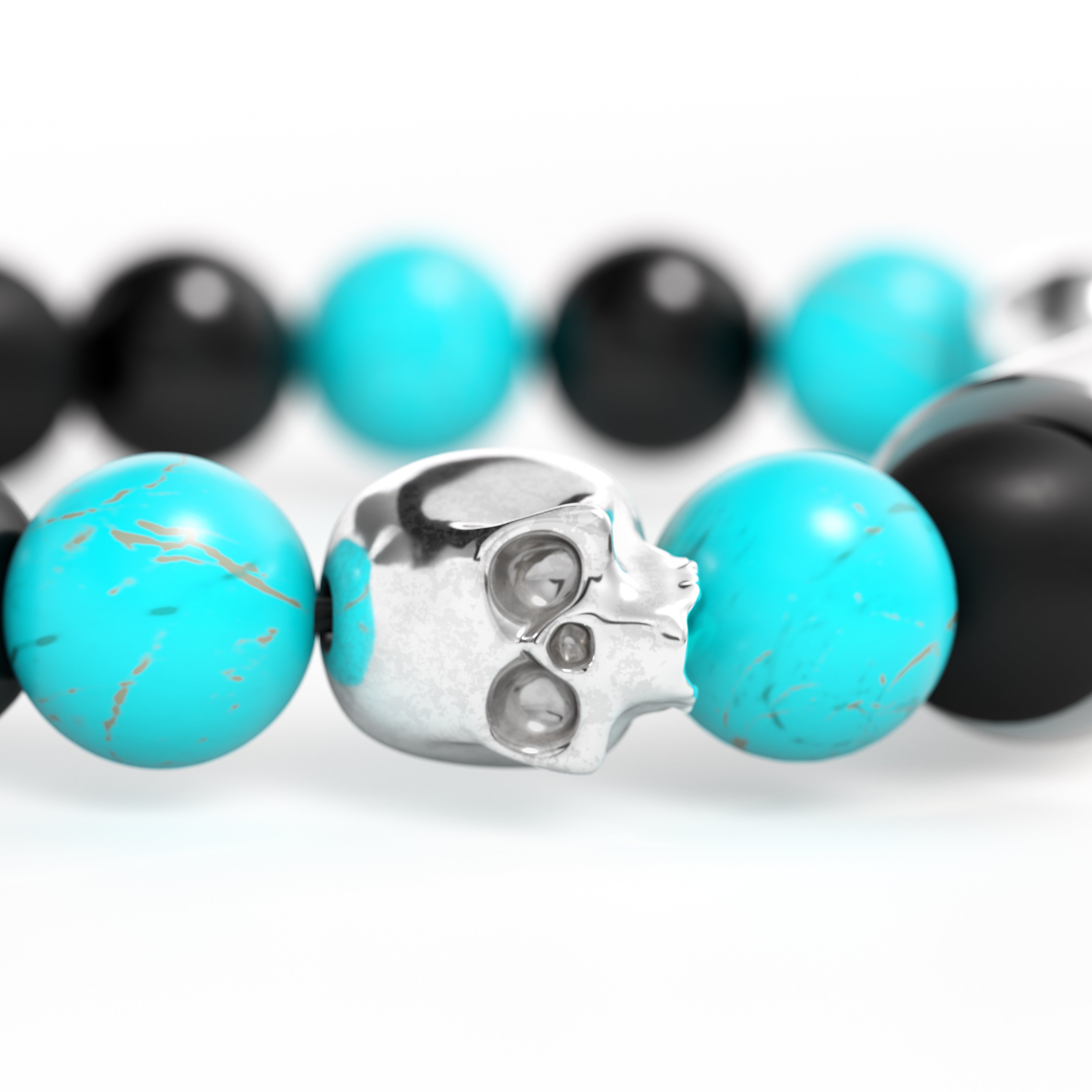 les-fines-lames-punch-bracelet-turquoise-skull-punch-armband-elastisch image 3