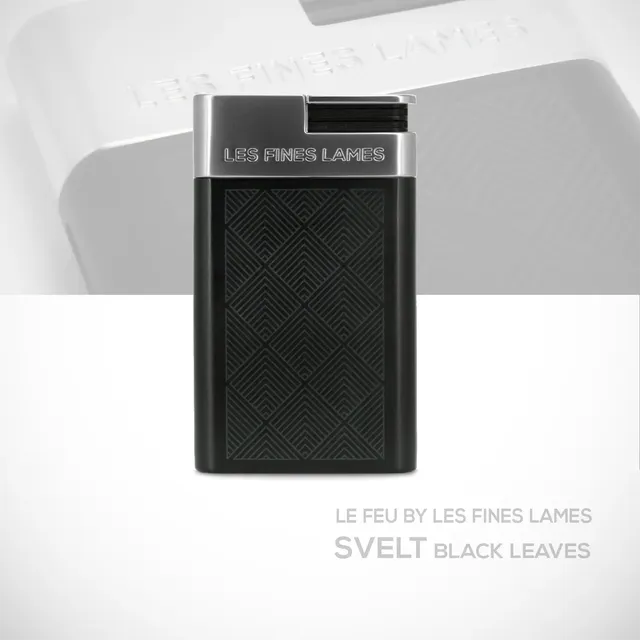 les-fines-lames-le-feu-svelt-zigarrenfeuerzeug-black-leaves image 1