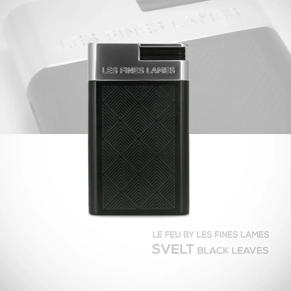 les-fines-lames-le-feu-svelt-zigarrenfeuerzeug-black-leaves image 1