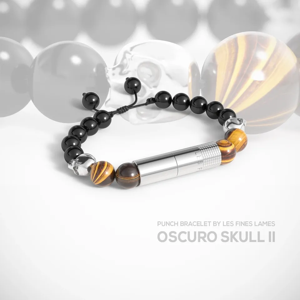 les-fines-lames-punch-bracelet-oscuro-skull-ii-punch-armband image 1