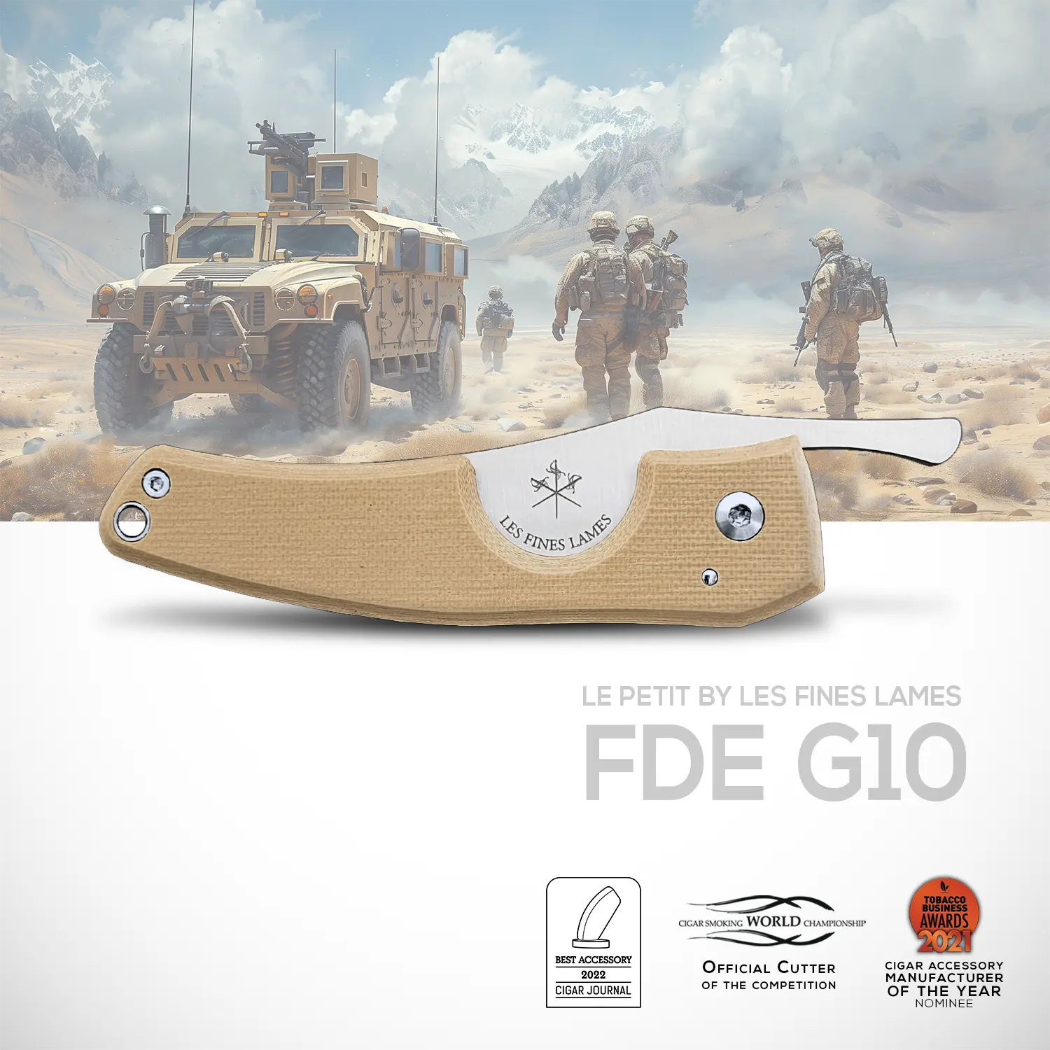 les-fines-lames-le-petit-zigarrenmesser-fde-g10-braun image 1
